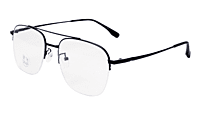 Soigné Unisex Half Rimmed Square Spectacle Frame.Matte Black-Large Soigné Unisex Half Rimmed Square Spectacle Frame.Matte Black-Large