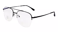 Soigné Unisex Half Rimmed Square Spectacle Frame.Matte Black Color-Large