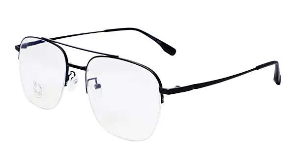 Soigné Unisex Half Rimmed Square Spectacle Frame.Matte Black Color-Large