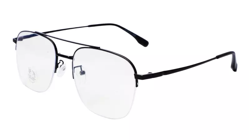 Soigné Unisex Half Rimmed Square Spectacle Frame.Matte Black Color-Large