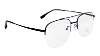 Soigné Unisex Half Rimmed Square Spectacle Frame.Matte Black-Large Soigné Unisex Half Rimmed Square Spectacle Frame.Matte Black-Large