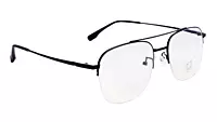 Soigné Unisex Half Rimmed Square Spectacle Frame.Matte Black Color-Large