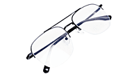 Soigné Unisex Half Rimmed Square Spectacle Frame.Matte Black-Large Soigné Unisex Half Rimmed Square Spectacle Frame.Matte Black-Large