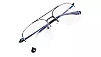 Soigné Unisex Half Rimmed Square Spectacle Frame.Matte Black Color-Large