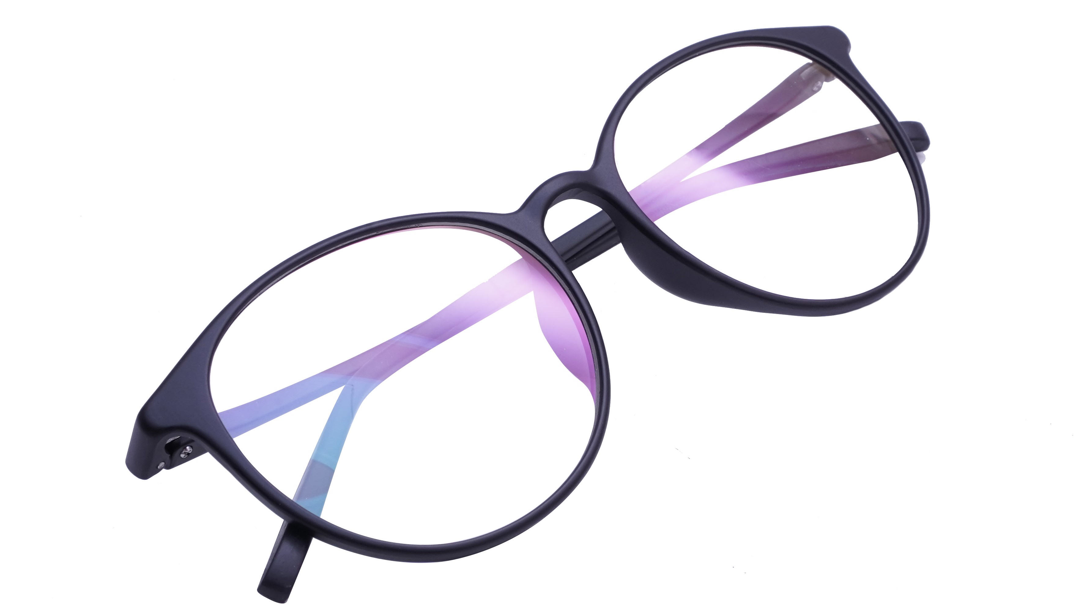 Unisex Round Spectacle Frame. Matte Black Color Frame.
