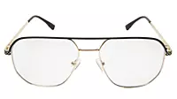 Soigné Unisex Aviator Spectacle Frame.Golden&Black-Medium