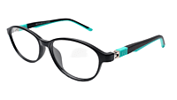 Soigné Kids&Teens Oval Spectacle Frame.Black&Green.(10-14)Y-Unisex Soigné Kids&Teens Oval Spectacle Frame.Black&Green.(10-14)Y-Unisex