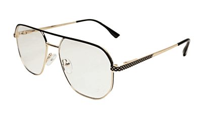 Soigné Unisex Aviator Spectacle Frame.Golden&Black-Medium Soigné Unisex Aviator Spectacle Frame.Golden&Black-Medium