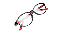 Soigné Kids&Teens Oval Spectacle Frame.Black&Red.(10-14)Y-Unisex Soigné Kids&Teens Oval Spectacle Frame.Black&Red.(10-14)Y-Unisex