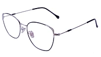 Female Medium Square Spectacle Frame. Silver & Black Color Rim