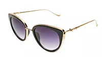 Soigné Female Oversized Cat Eye Sunglasses.Golden&Black