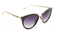 Soigné Female Oversized Cat Eye Sunglasses.Golden&Black