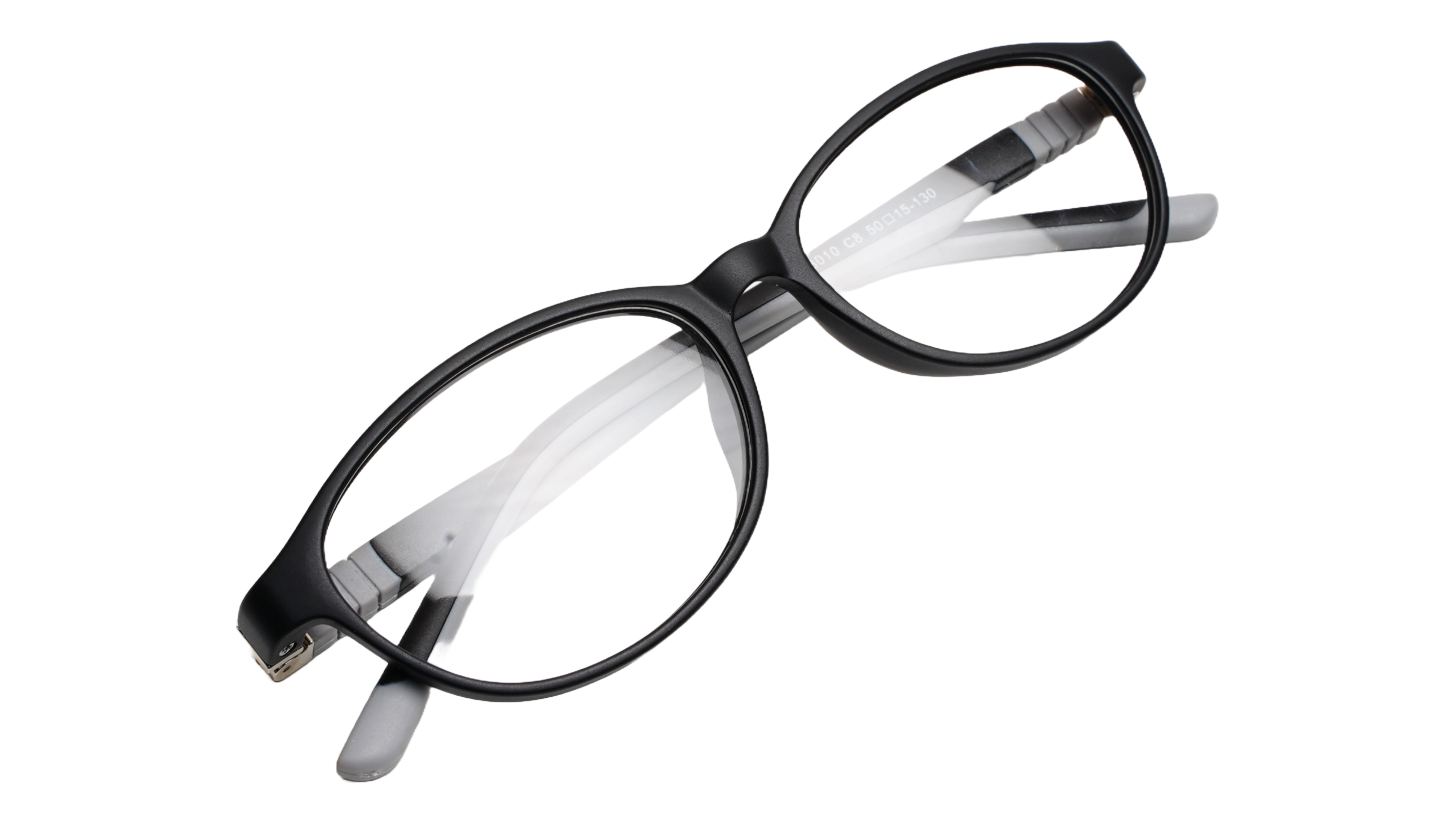 Soigné Kids&Teens Oval Spectacle Frame.Black&Gray.(10-14)Y-Unisex