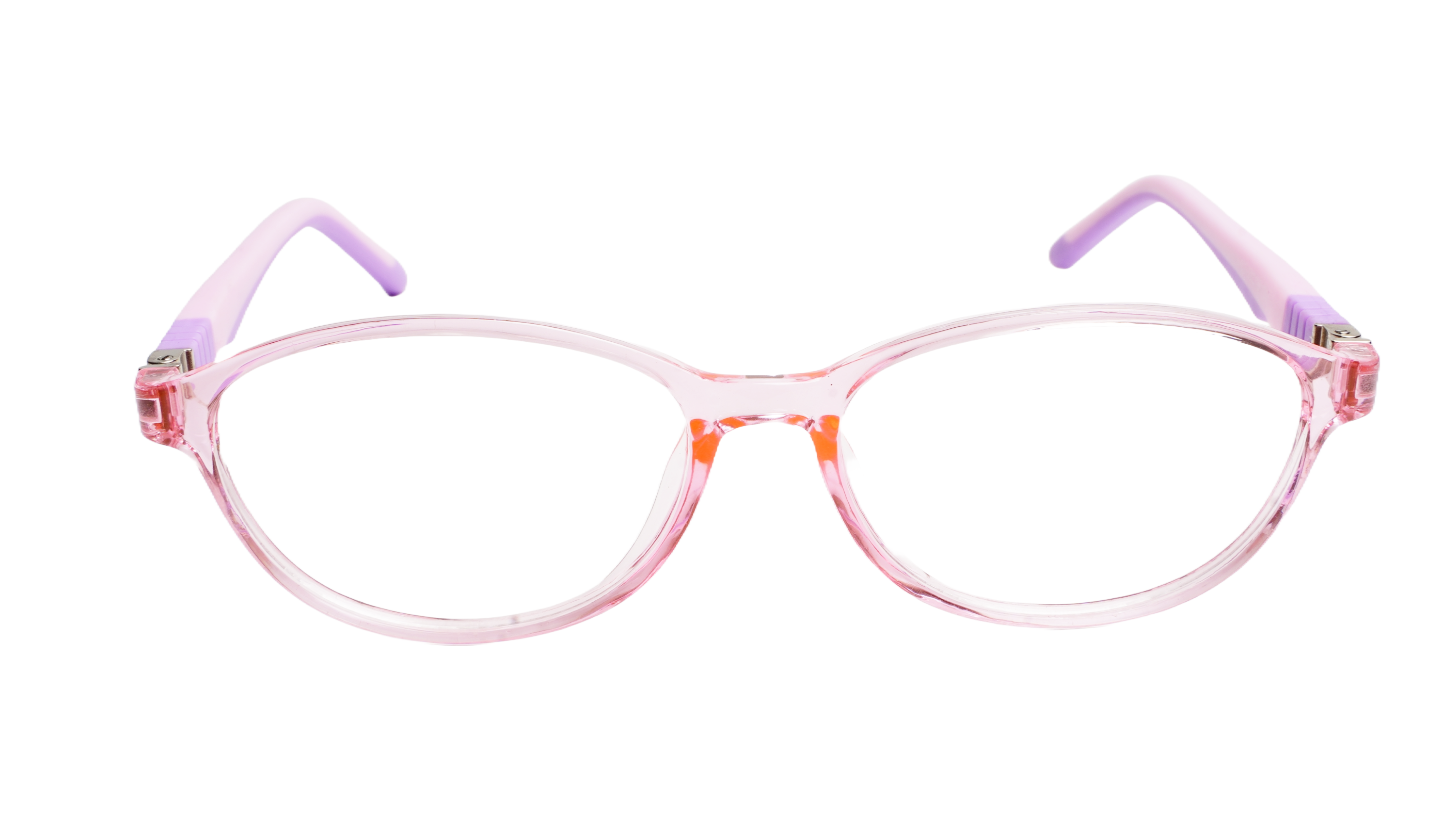 Soigné Kids Oval Spectacle Frame.See Through Pink Rim.(10-14)Y-Girl