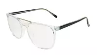 Soigné Unisex Large Square Spectacle Frame.Transparent&Black