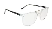 Soigné Unisex Large Square Spectacle Frame.Transparent&Black