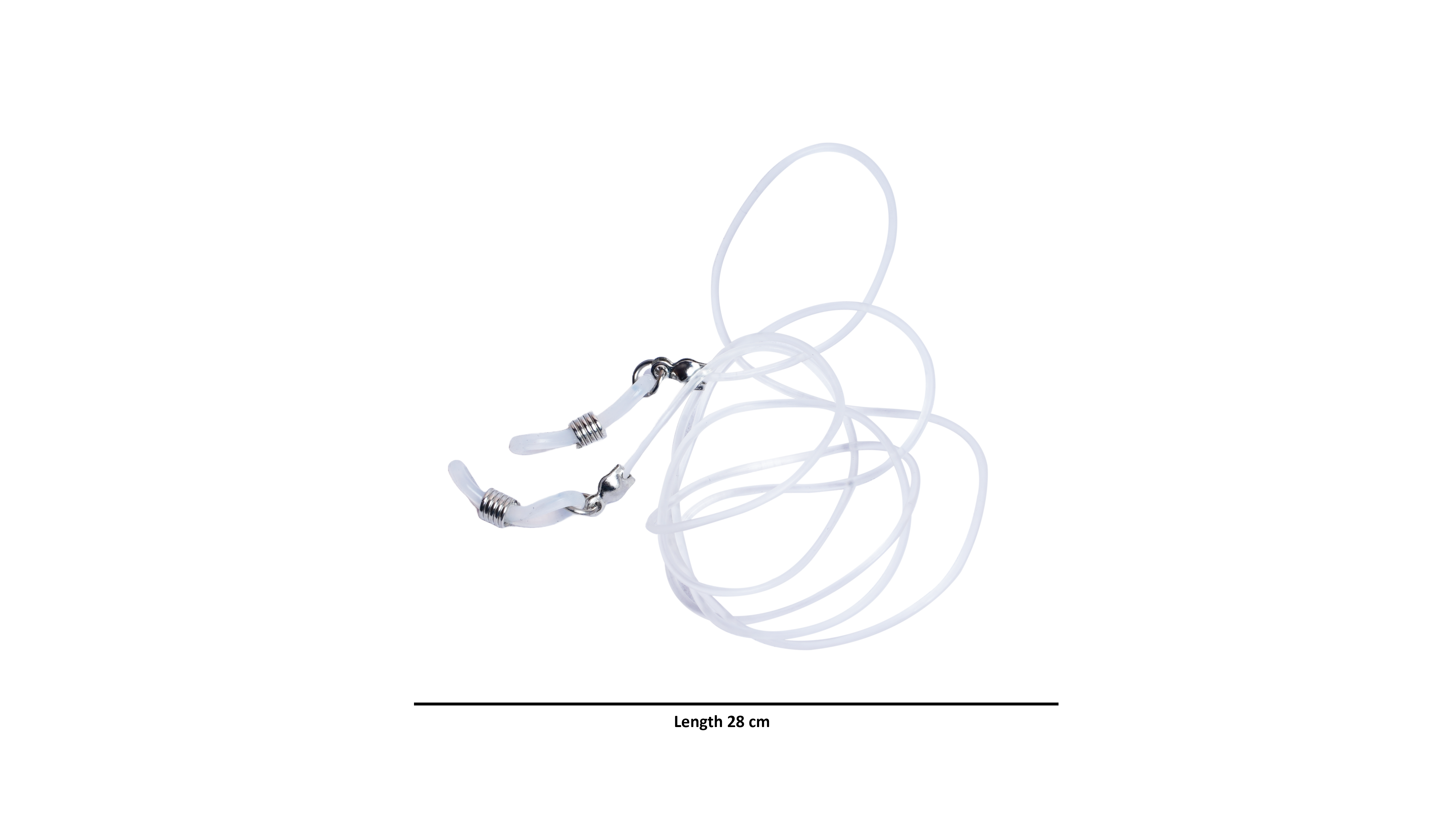 Soigné Female Medium Rimless Cat Eye Spectacle Frame.Black With Black&Transparent String.Set Of 2