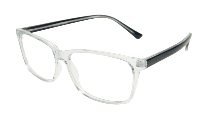 Soigné Unisex Large Rectangular Spectacle Frame.Transparent&Black