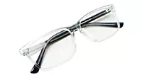 Soigné Unisex Large Rectangular Spectacle Frame.Transparent&Black