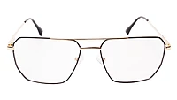 Soigné Unisex Rectangular Spectacle Frame.Black&Gold-Medium