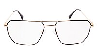 Soigné Unisex Rectangular Spectacle Frame.Black&Gold-Medium Soigné Unisex Rectangular Spectacle Frame.Black&Gold-Medium