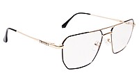 Soigné Unisex Rectangular Spectacle Frame.Black&Gold-Medium Soigné Unisex Rectangular Spectacle Frame.Black&Gold-Medium