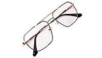 Soigné Unisex Rectangular Spectacle Frame.Black&Gold-Medium Soigné Unisex Rectangular Spectacle Frame.Black&Gold-Medium