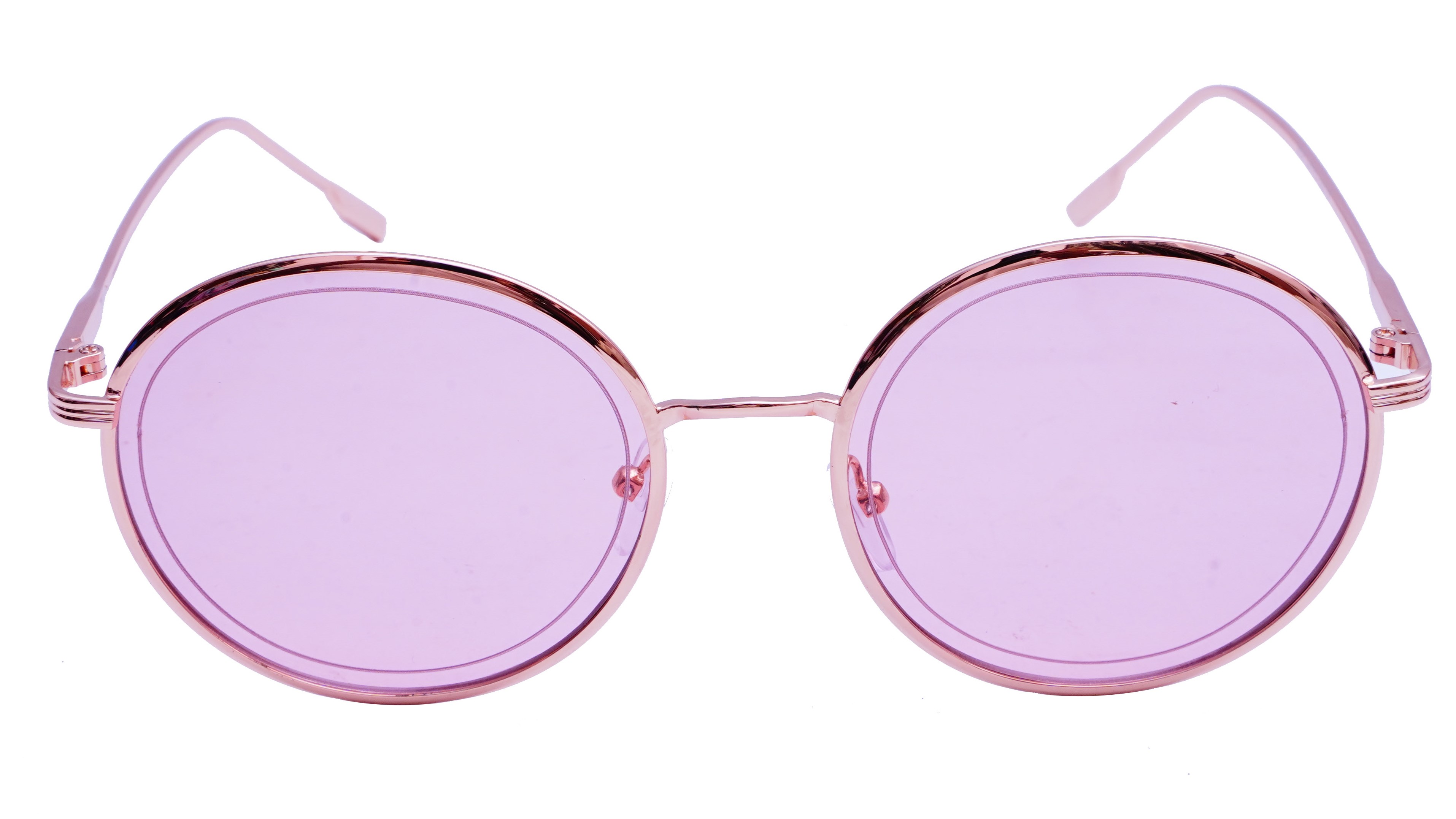 Female Medium Round Sunglasses. Golden Frame.