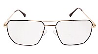Soigné Unisex Rectangular Spectacle Frame.Brown&Gold-Medium Soigné Unisex Rectangular Spectacle Frame.Brown&Gold-Medium