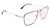 Soigné Unisex Rectangular Spectacle Frame.Brown&Gold-Medium Soigné Unisex Rectangular Spectacle Frame.Brown&Gold-Medium