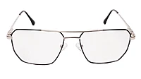 Soigné Unisex Rectangular Spectacle Frame.Silver&Gold-Medium