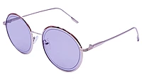 Female Medium Round Sunglasses. Silver Frame.