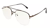 Soigné Unisex Half Rimmed Square Spectacle Frame.Bronze-Large
