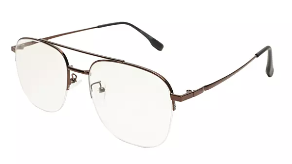 Soigné Unisex Half Rimmed Square Spectacle Frame.Bronze-Large