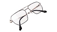 Soigné Unisex Rectangular Spectacle Frame.Silver&Gold-Medium Soigné Unisex Rectangular Spectacle Frame.Silver&Gold-Medium