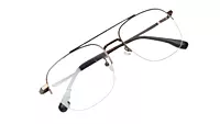 Soigné Unisex Half Rimmed Square Spectacle Frame.Bronze-Large