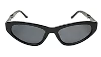 Soigné Female Large Cat Eye Sunglasses.Glossy Black Color