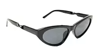 Soigné Female Large Cat Eye Sunglasses.Glossy Black Color