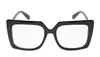 Soigné Unisex Oversized Square Spectacle Frame.Glossy Black Frame