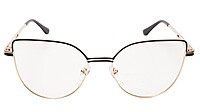 Soigné Female Oversize Cat Eye Spectacle Frame.Gold&Black Soigné Female Oversize Cat Eye Spectacle Frame.Gold&Black