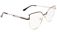 Soigné Female Oversize Cat Eye Spectacle Frame.Gold&Black Soigné Female Oversize Cat Eye Spectacle Frame.Gold&Black