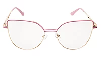 Soigné Female Oversize Cat Eye Spectacle Frame.Gold&Pink