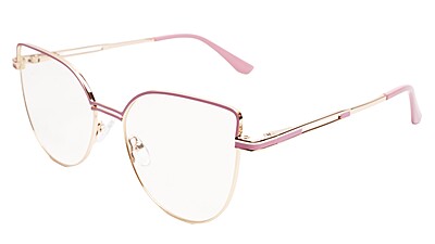 Soigné Female Oversize Cat Eye Spectacle Frame.Gold&Pink
