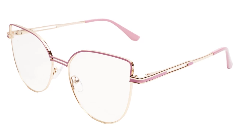 Soigné Female Oversize Cat Eye Spectacle Frame.Gold&Pink