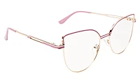Soigné Female Oversize Cat Eye Spectacle Frame.Gold&Pink