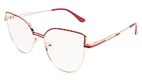 Soigné Female Oversize Cat Eye Spectacle Frame.Gold&Red