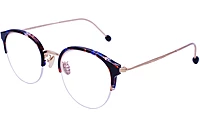 Unisex Half Rim Round Spectacle Frame. Multi Color &Gold Color Frame.