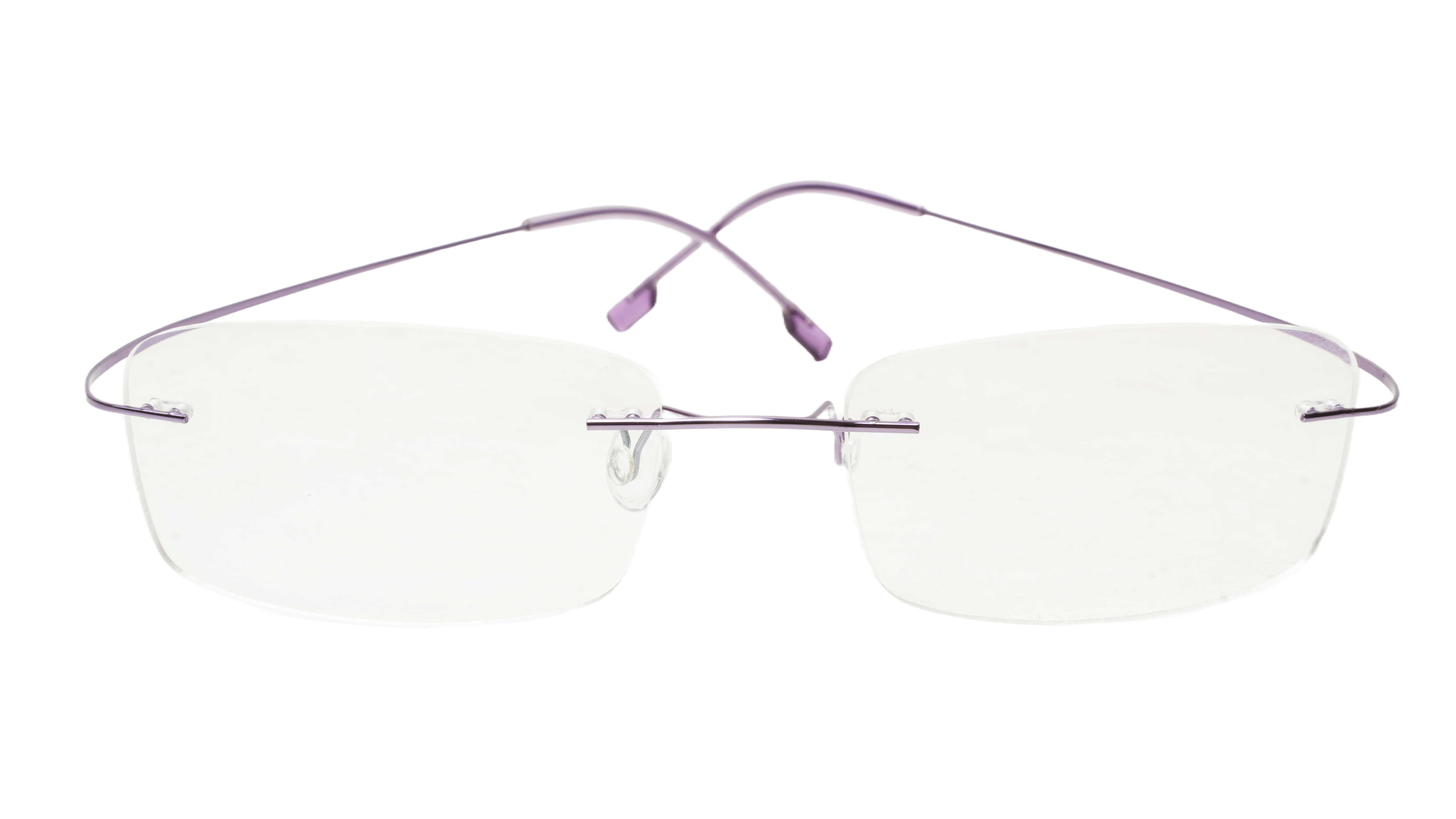 Soigné Female Rectangular Rimless Flexible Spectacle Frame-Purple-Medium