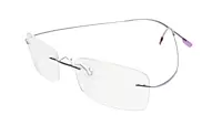 Soigné Female Rectangular Rimless Flexible Spectacle Frame-Purple-Medium