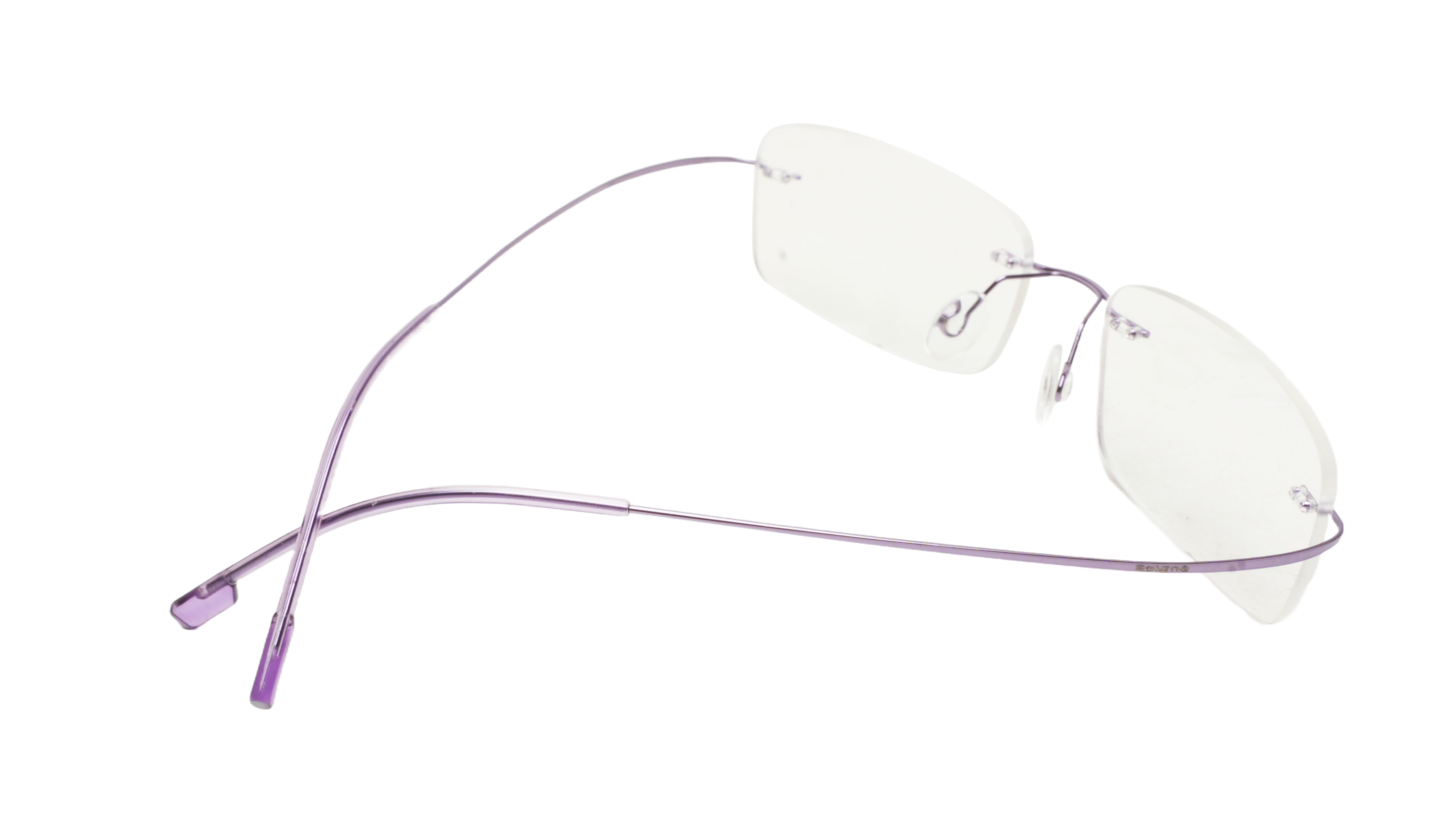 Soigné Female Rectangular Rimless Flexible Spectacle Frame-Purple-Medium